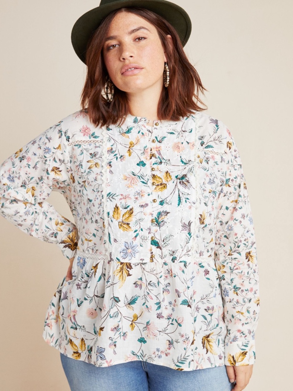 Anthropologie Ginevra Lace Babydoll Blouse 2X